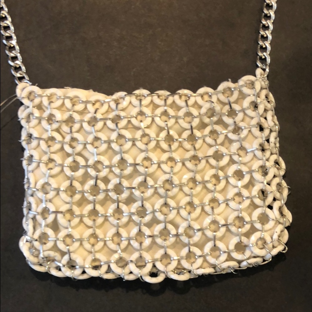 Free People White Beaded Crossbody Clutch Purse - Picture 4 of 6